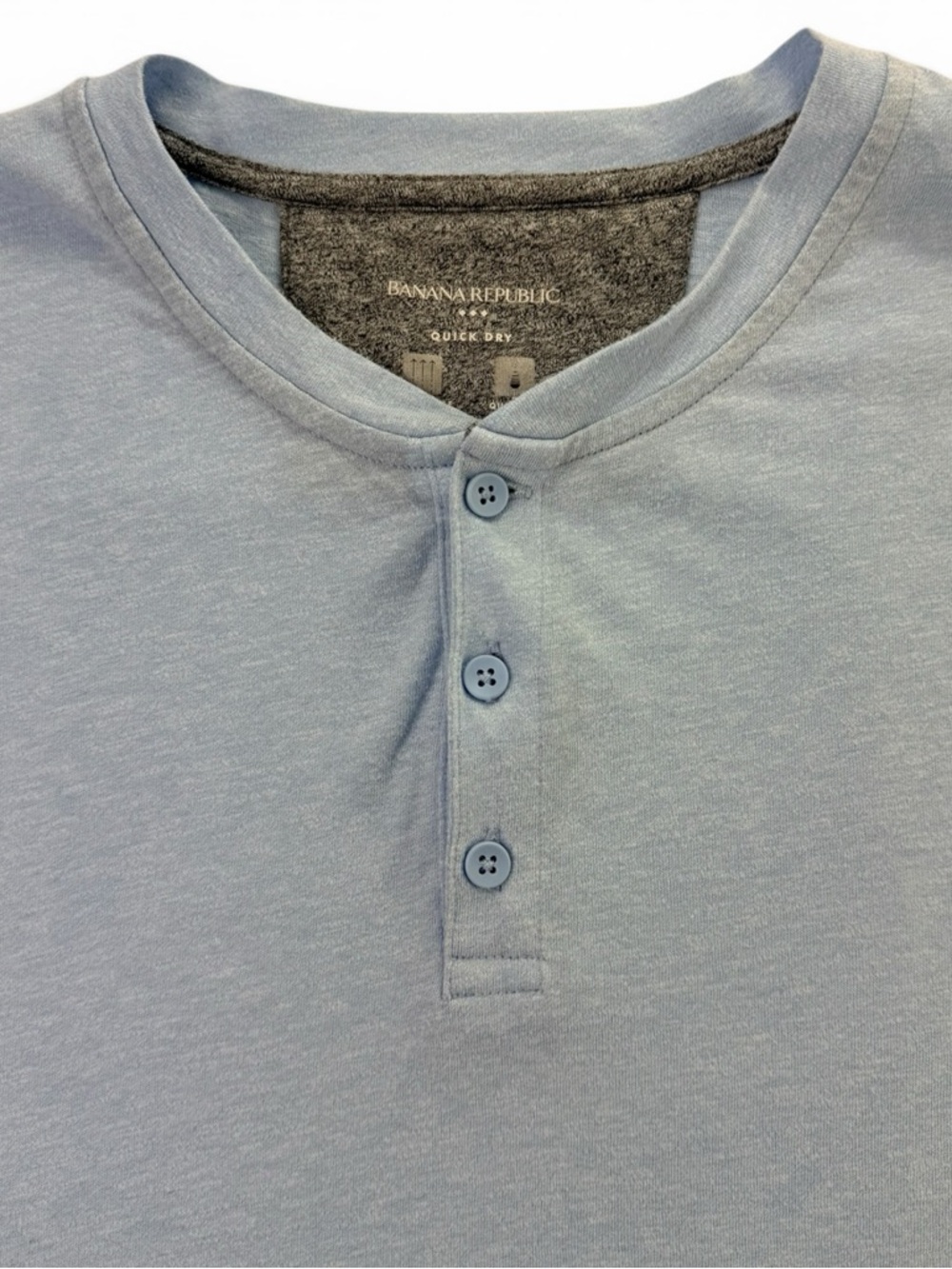 Banana Republic Men’s Pale Blue Three-Button Henley